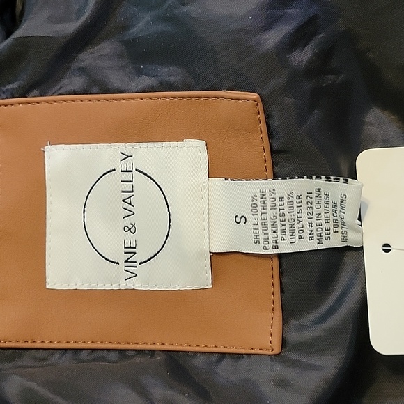 NWT | Vine & Valley Cognac Moto Jacket | Small | READ Description - Picture 10 of 11